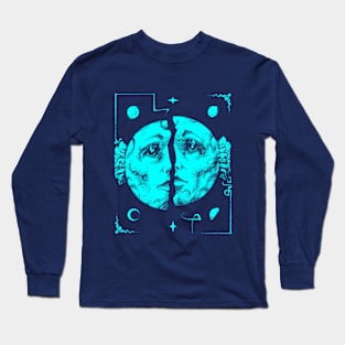 Moon Mask(s) - Pale Cyan - Long Sleeve T-Shirt